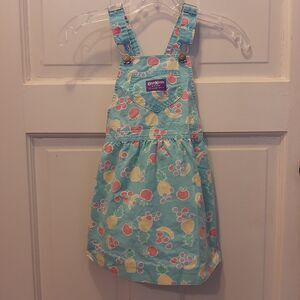 Vtg Oshkosh Blue Fruit Dress Overalls sz 6  Made in USA